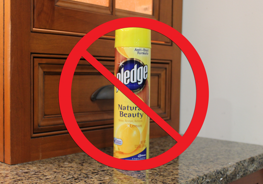 pledge may be ruining your cabinetry